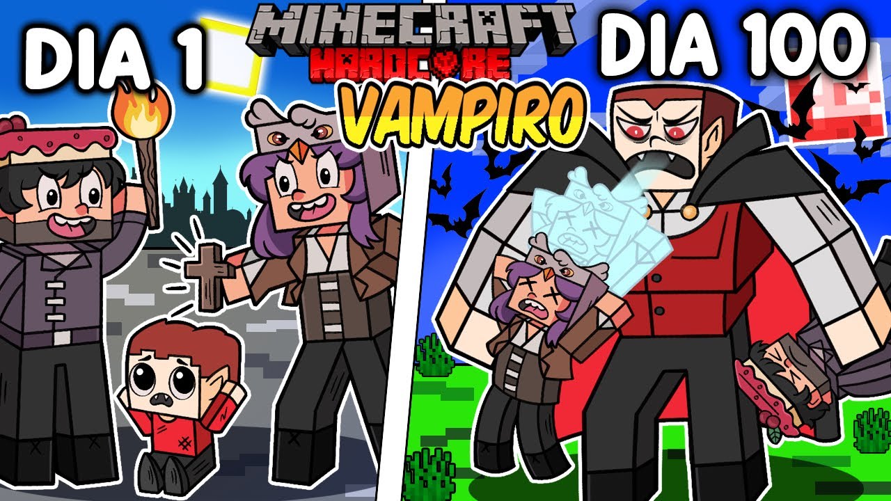 🧛Sobreviví 100 DÍAS siendo un VAMPIRO en Minecraft HARDCORE!