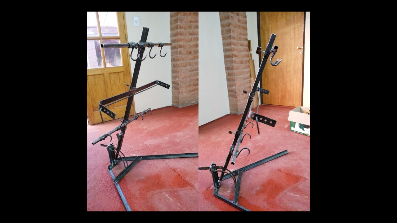 Cruz / estaca / asador casero para asar a la llama