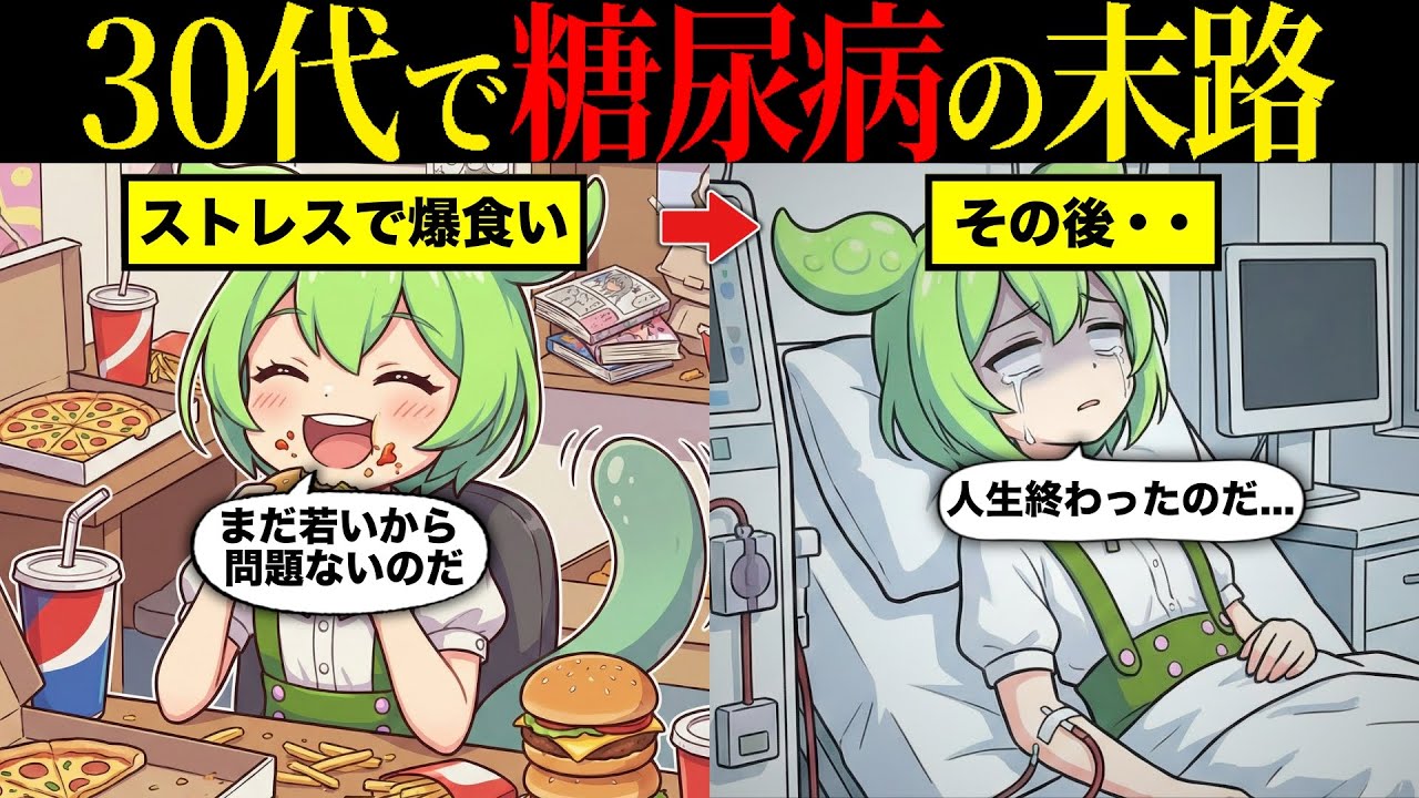 30代で糖尿病になるとどんな生活になるのか？【ずんだもん&ゆっくり解説】