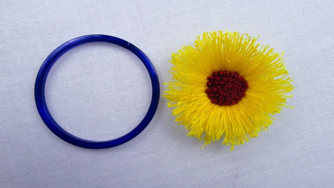 Hand Embroidery, Amazing Trick with Bangles, Easy Flower Trick, New Embroidery Trick, Crafts & Embro
