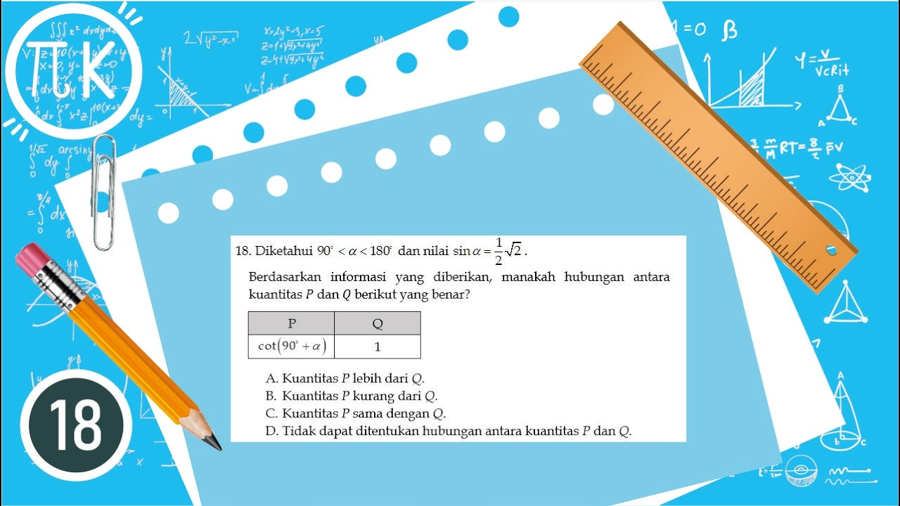 Diketahui α tumpul di kuadran II dan nilai sinα =1/2 √2.