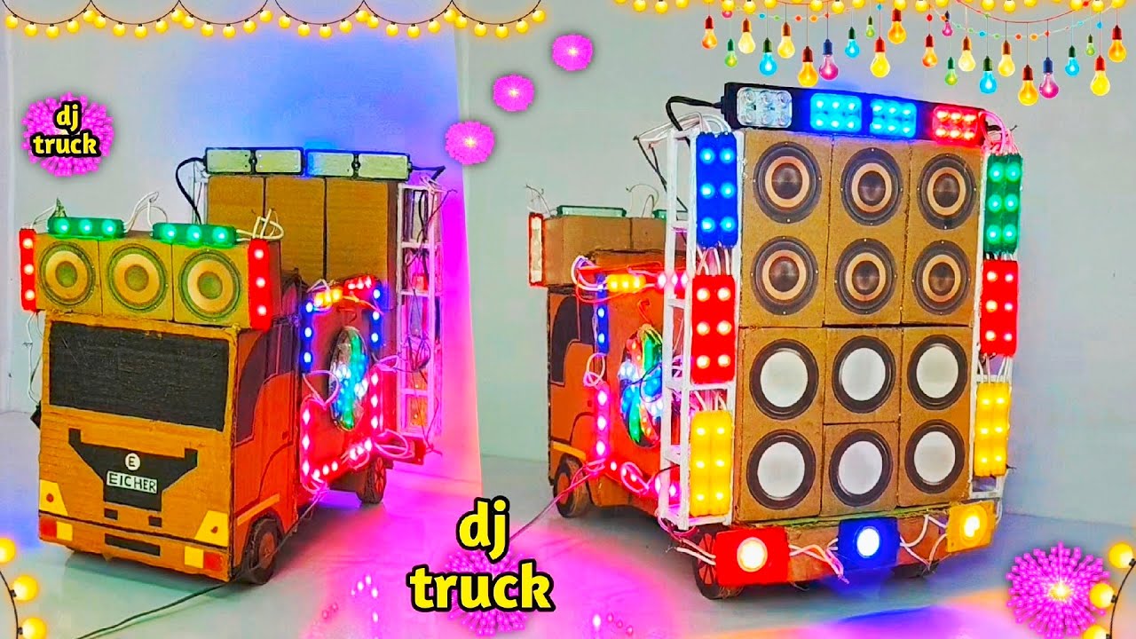 Mini Dj Setup | how to make mini dj truckwith cardboard Making Dj truck | dj Wal, dj wala gadi dj