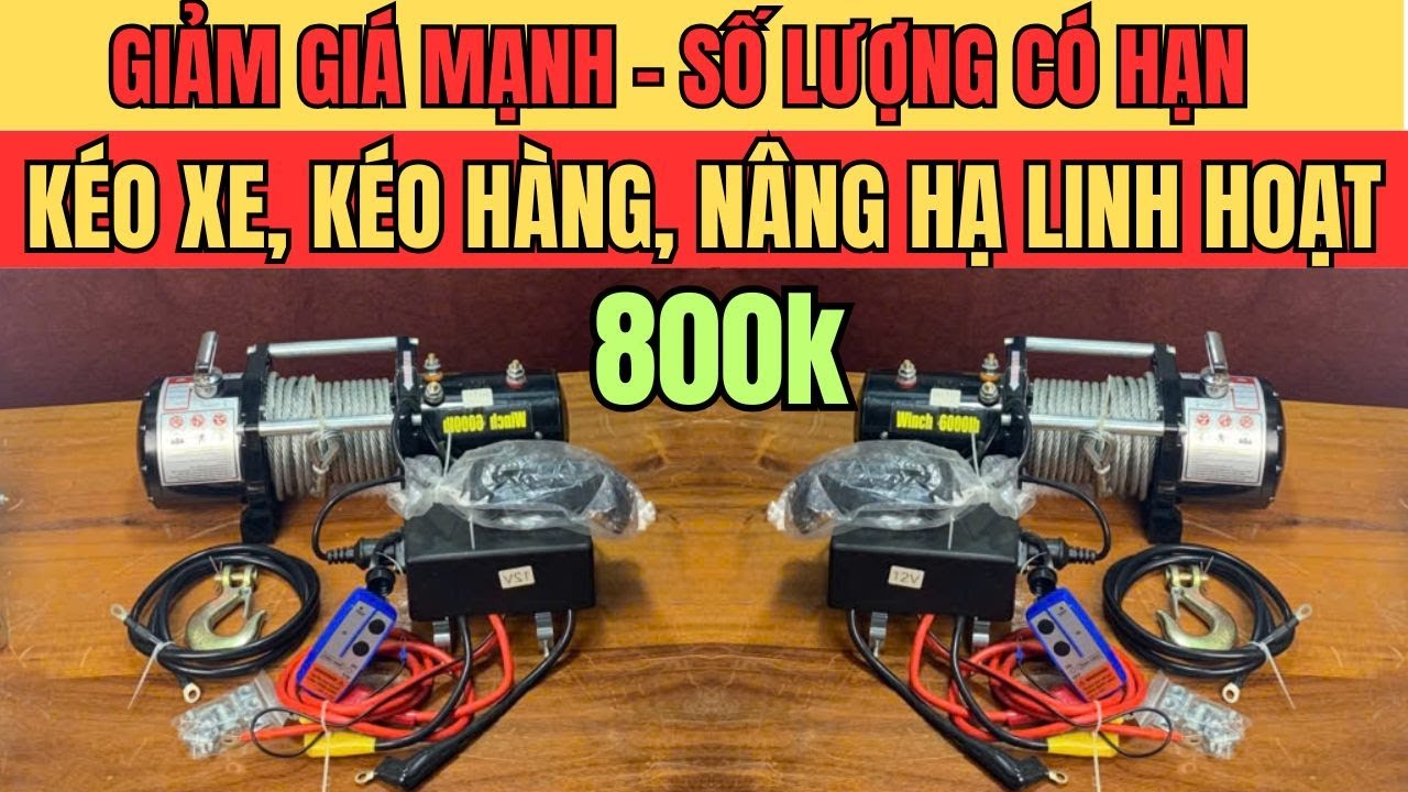 Báo Giá Tời Điện 12V 24V 6000LB Nâng Hạ 500kg Kéo Ngang 3 Tấn