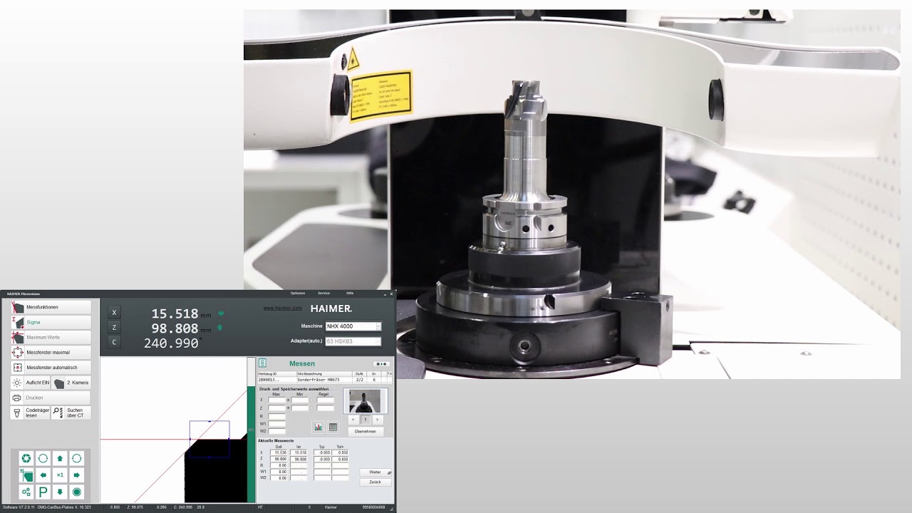 HAIMER Microset VIO linear - Automatic measurement