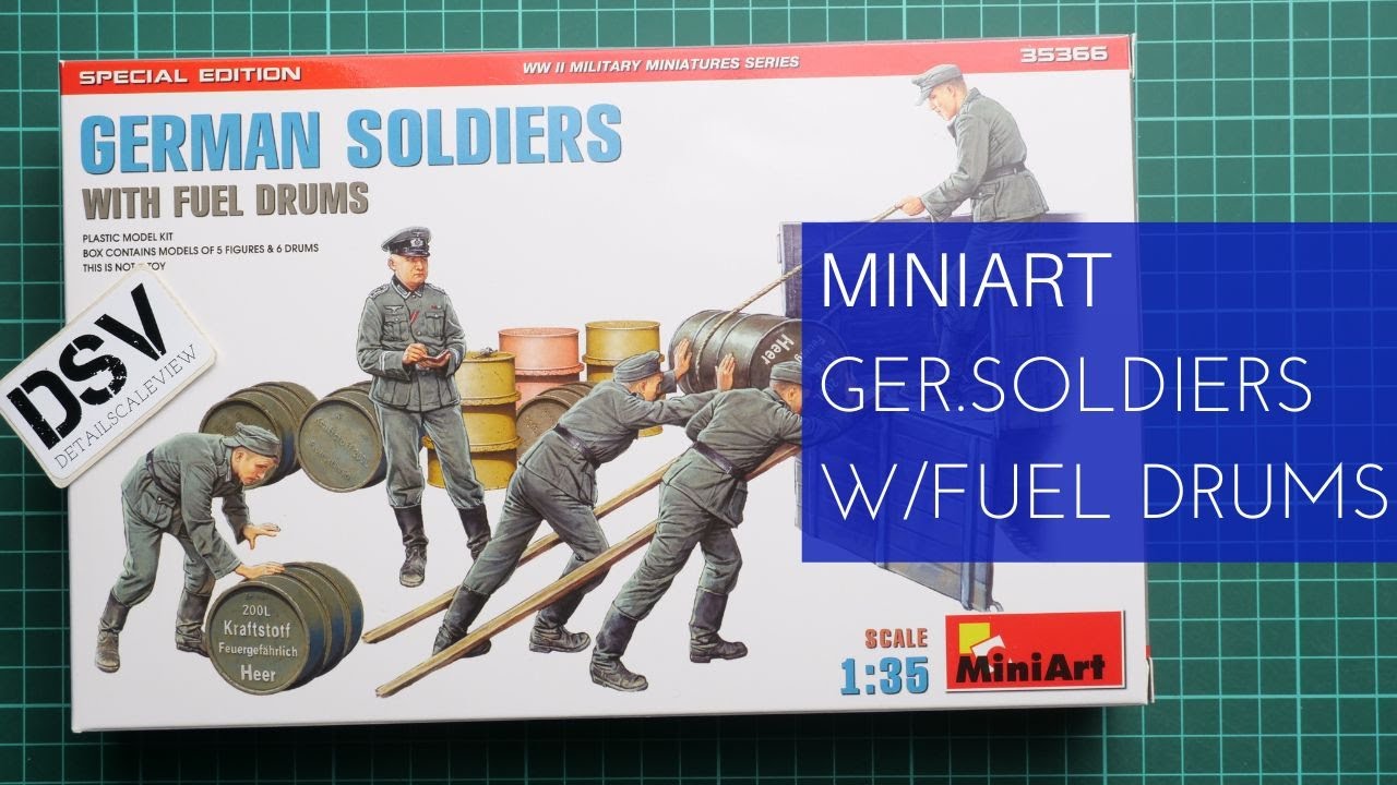 Обзор Miniart 1/35 «Немецкие солдаты с топливными бочками» (35366)