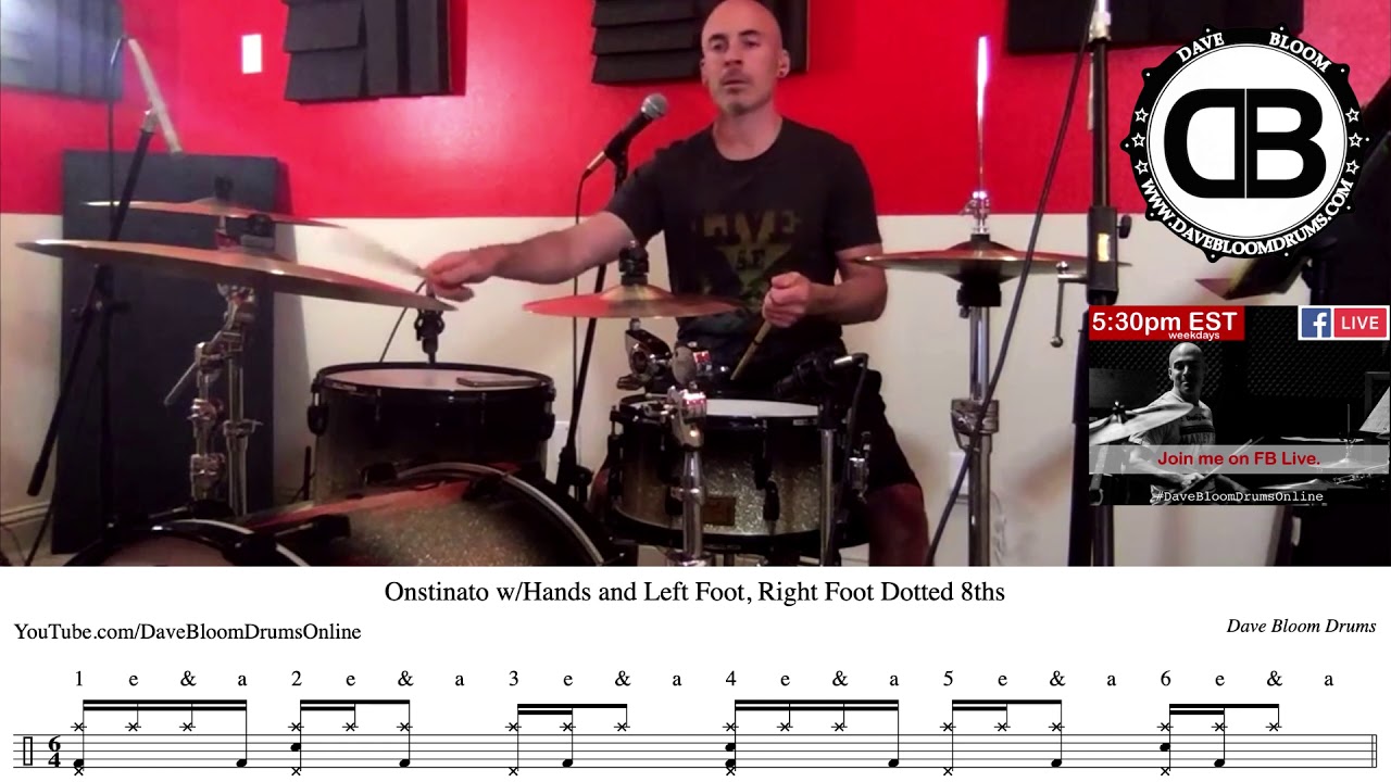 Ostinato Over Kick on Dotted 8ths (a cut from FB Live: Tuesday, May 12, 2020)