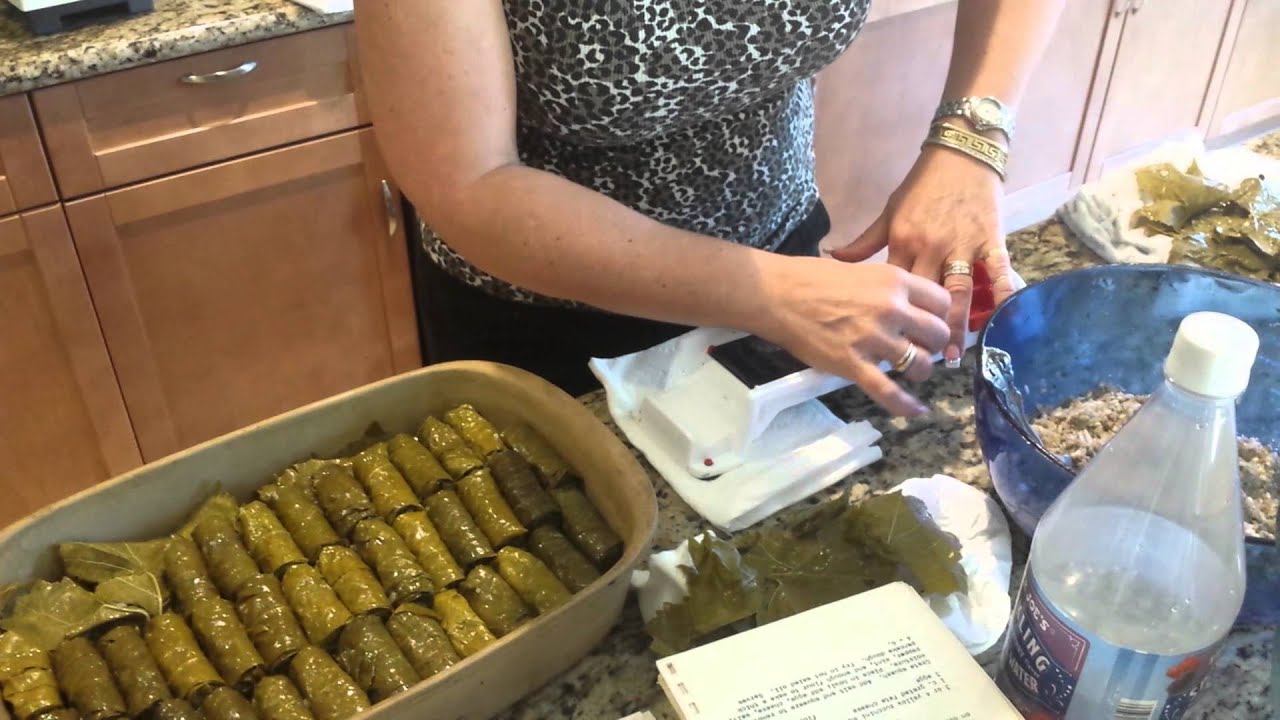 Using a Dolmades Machine - How to make Greek Dolmades or Dolmas