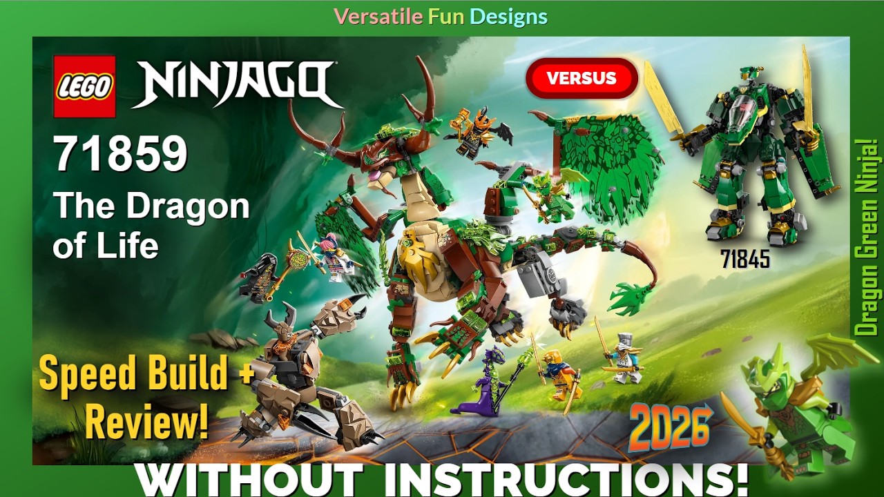 🐲 LEGO Ninjago The Dragon of Life 71859 - Speed Build & Review Without Instructions!