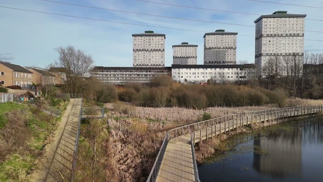 Drone footage of Hamiltonhill Claypits in Glasgow.