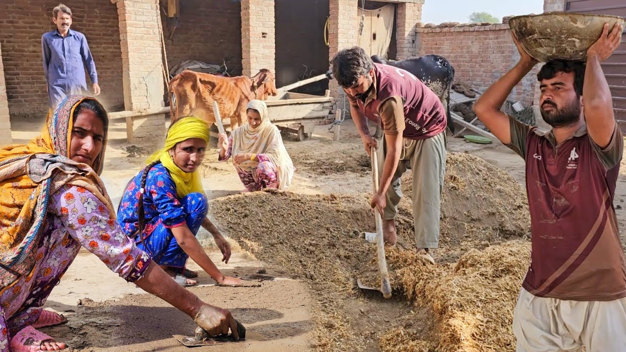 Joint Family Lipai Day | Roof & Courtyard Mud Plaster | Village Joint Family