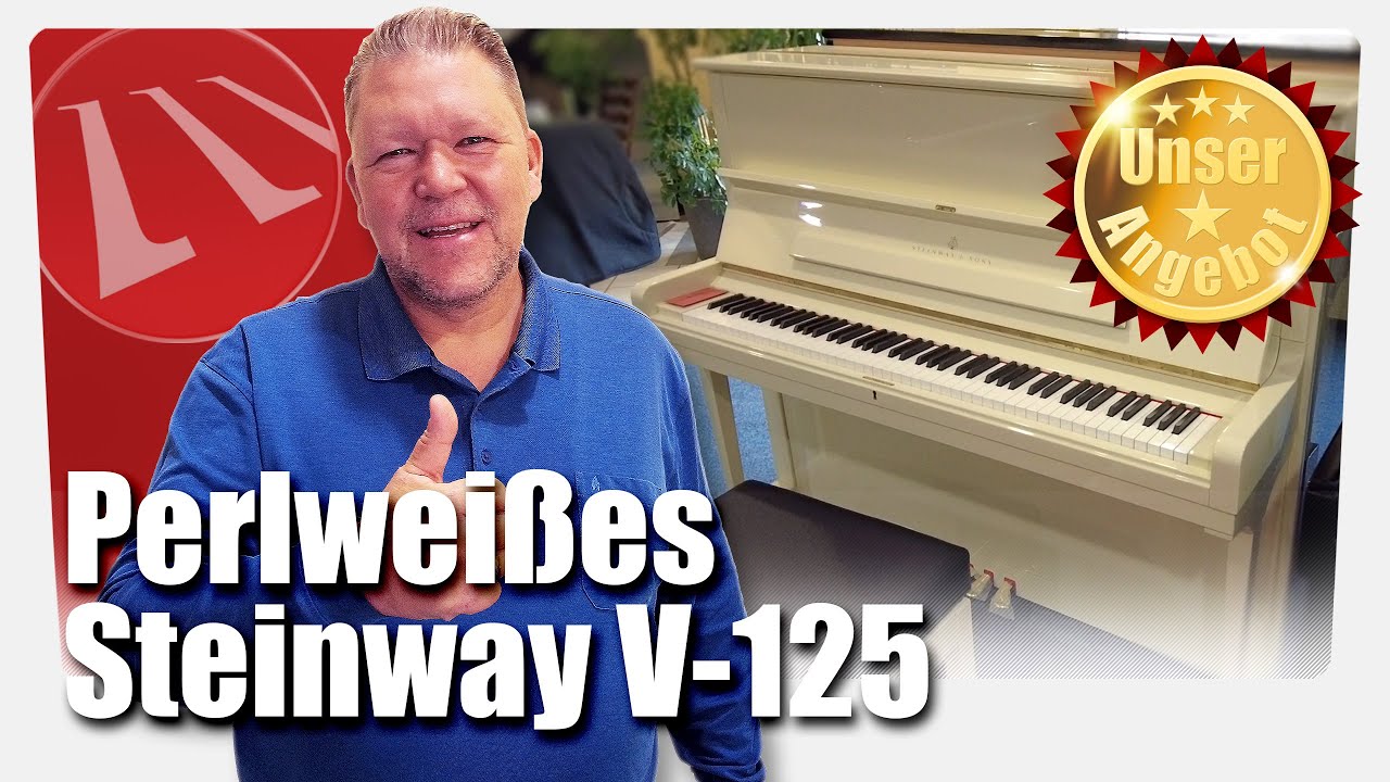 Ein nagelneues, perlwei&szlig;es Steinway V-125 Traumklavier zu verkaufen - Maiwald - Klaviere & Fl&uuml;gel