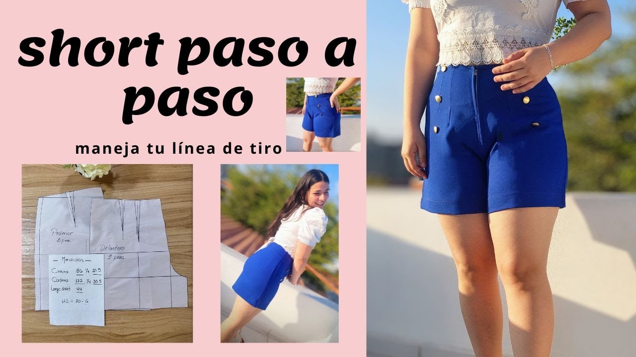 Short 4 pinzas en el delantero, aprende a manejar la linea de tiro en tus patrones!!! #pasoapaso