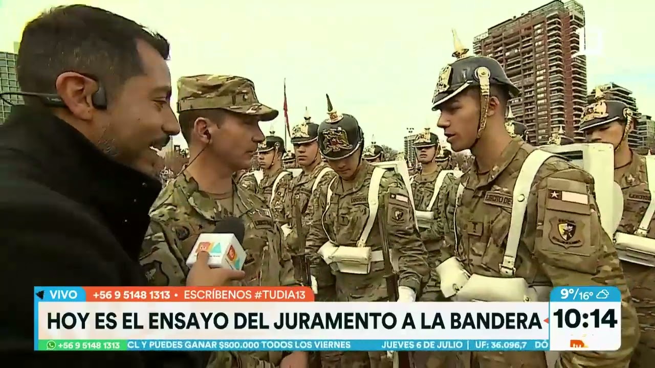 Ensayo de juramento a la bandera en conmemoración Batalla de la Concepción. Tu Día Canal 13