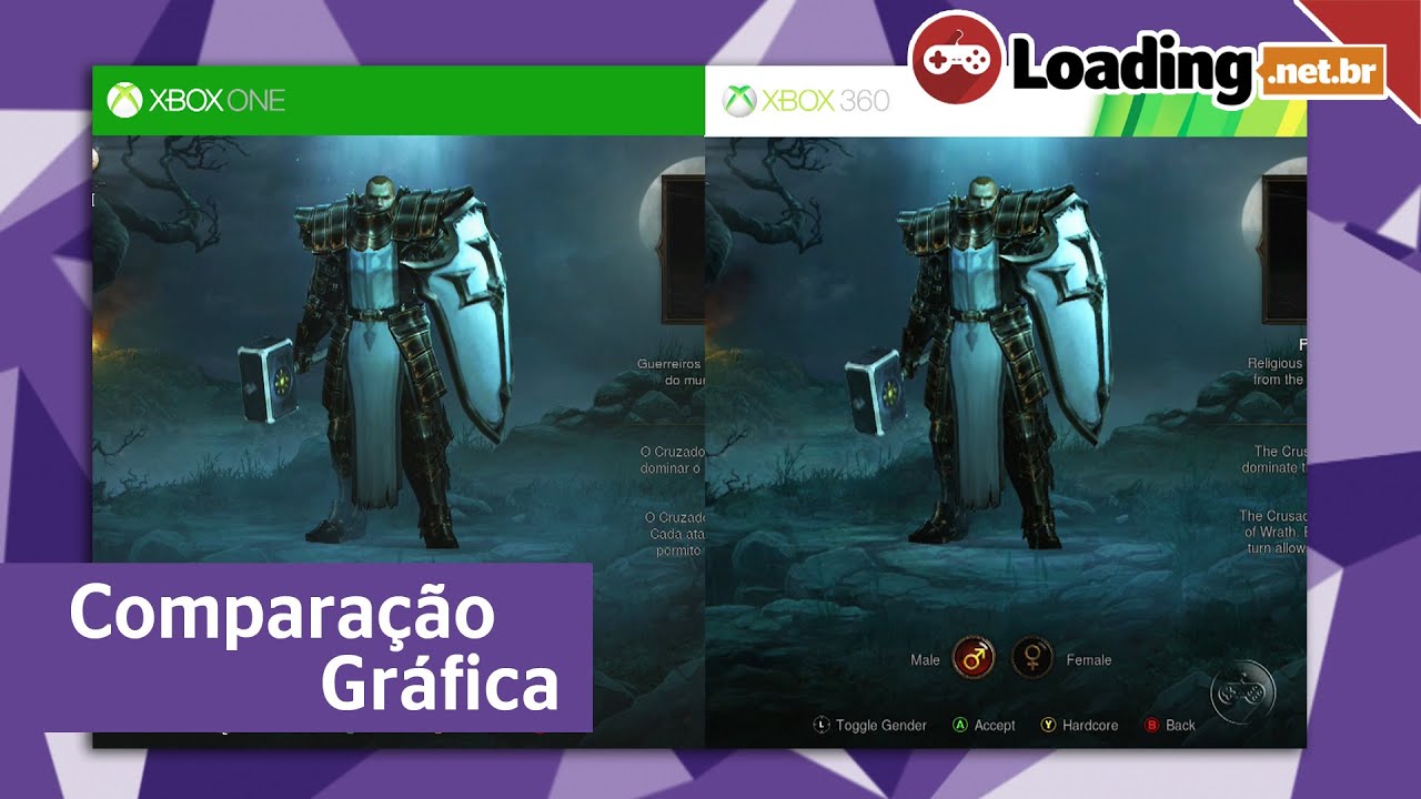 Diablo III Reaper of Souls - Comparação Gráfica - Xbox One VS Xbox 360 (Graphics Comparison)