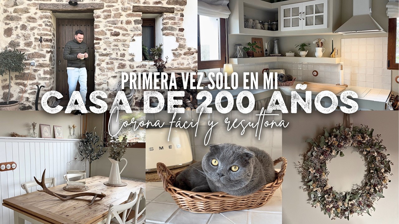 VLOG 🏡 1 DÍA SOLO en mi CASA DE CAMPO ⛰️ Hago CORONA FLORAL PRIMAVERAL 😍 DECORO la COCINA 👌🏻 CASAS 🔝
