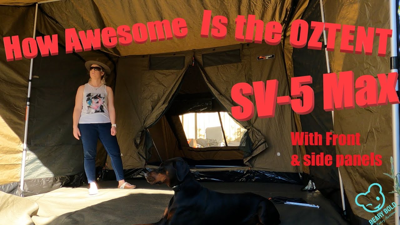 OZTENT SV-5 Max:  Front & side panels, unboxing and setup 2021