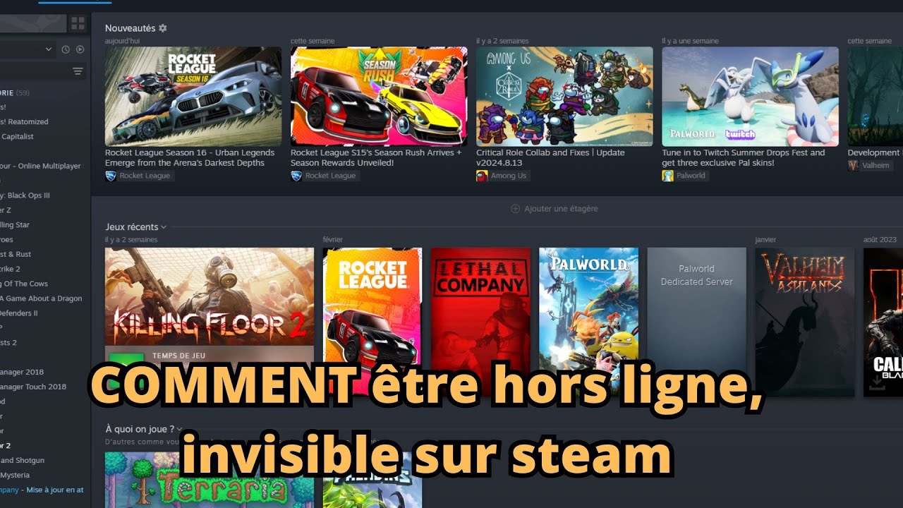 TUTO COMMENT APPARAITRE HORS LIGNE SUR STEAM , Comment &ecirc;tre invisible , hors ligne steam TUTO