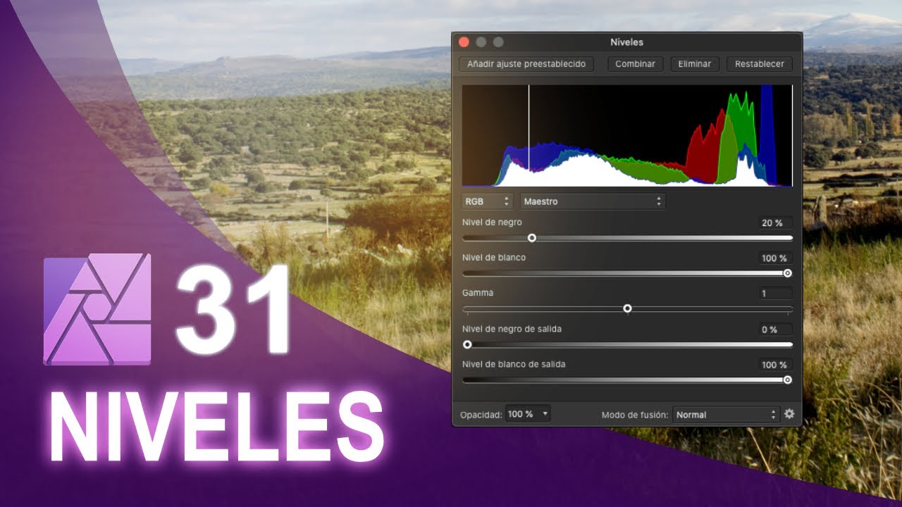 Ajuste de NIVELES | REVELADO DIGITAL III |  ✅  Curso AFFINITY PHOTO ⭐ 31