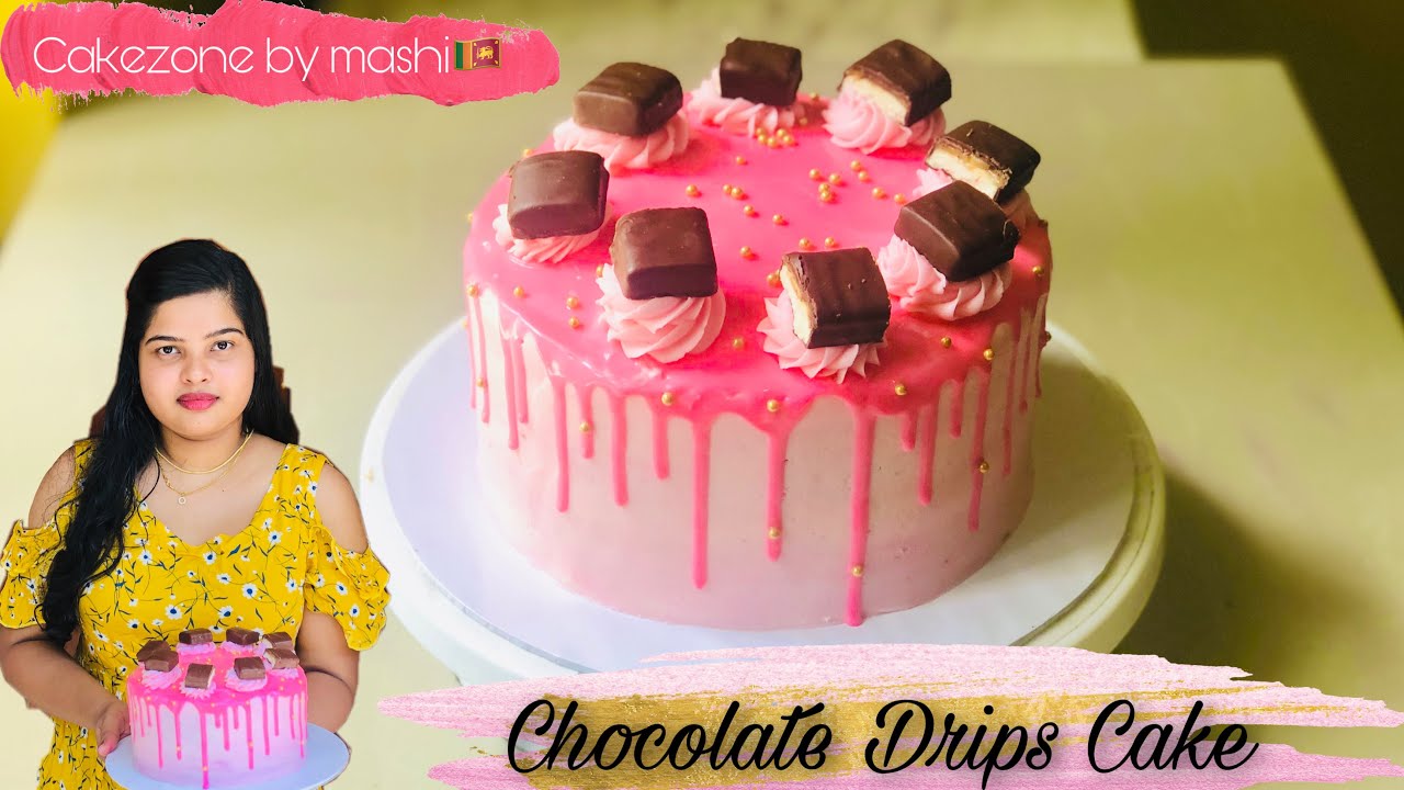 PINK CHOCOLATE DRIPS CAKE | හැමෝටම ලේසියෙන් හදාගන්න පුලුවන් ඩ්‍රිප්ස් කේක් එකක් |PERFECT DRIP CAKE