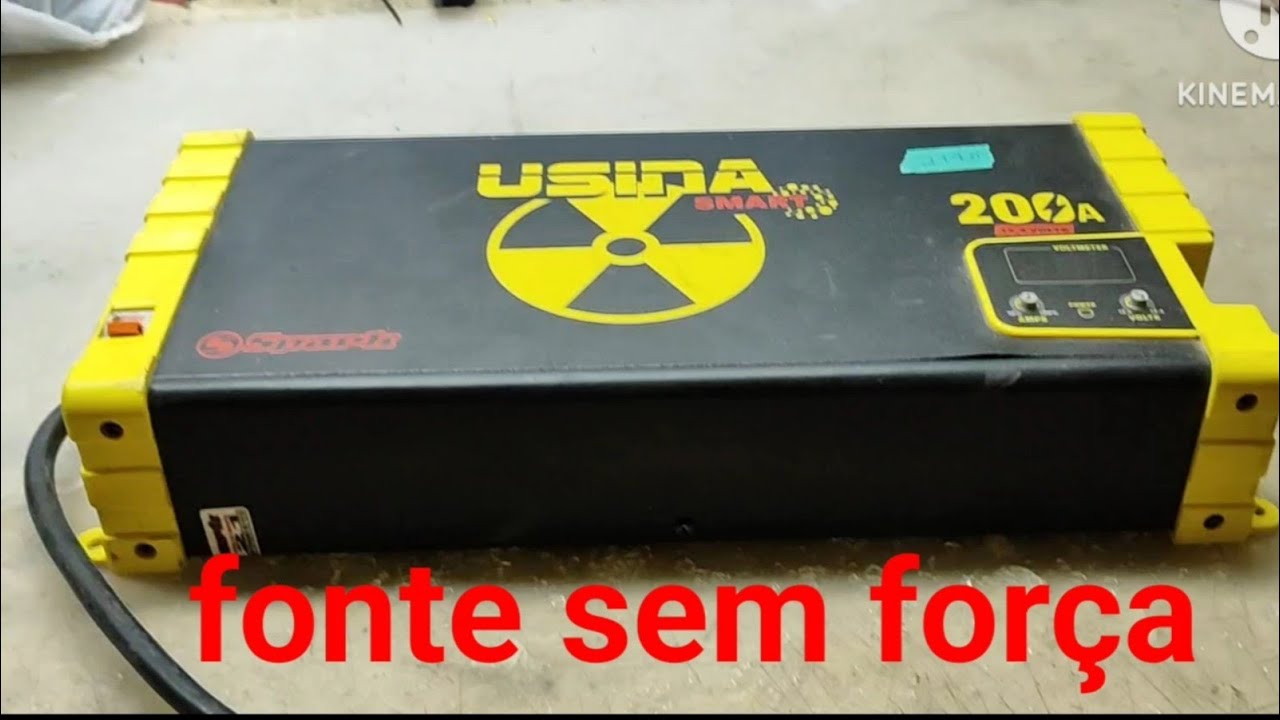 fonte usina 200A liga sem força e não carrega a bateria