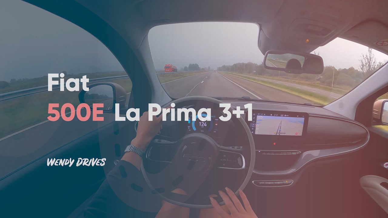 2021 Fiat 500E La Prima 3+1 Rose Gold 118 HP (89 kW) POV test drive, virtual test drive, car review
