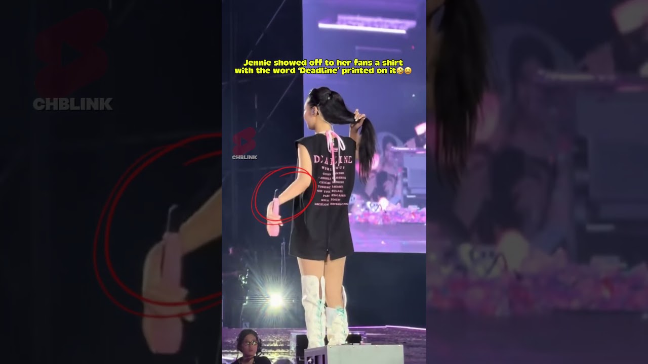 Jennie showed off to her fans a shirt with the word Deadline printed on it #jennie #blackpink