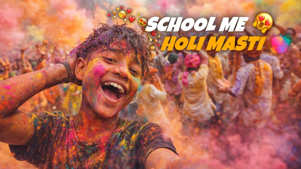 Holi in School with Friends 🤩 | Full Masti Day | Abhay Rathwa Vlog
