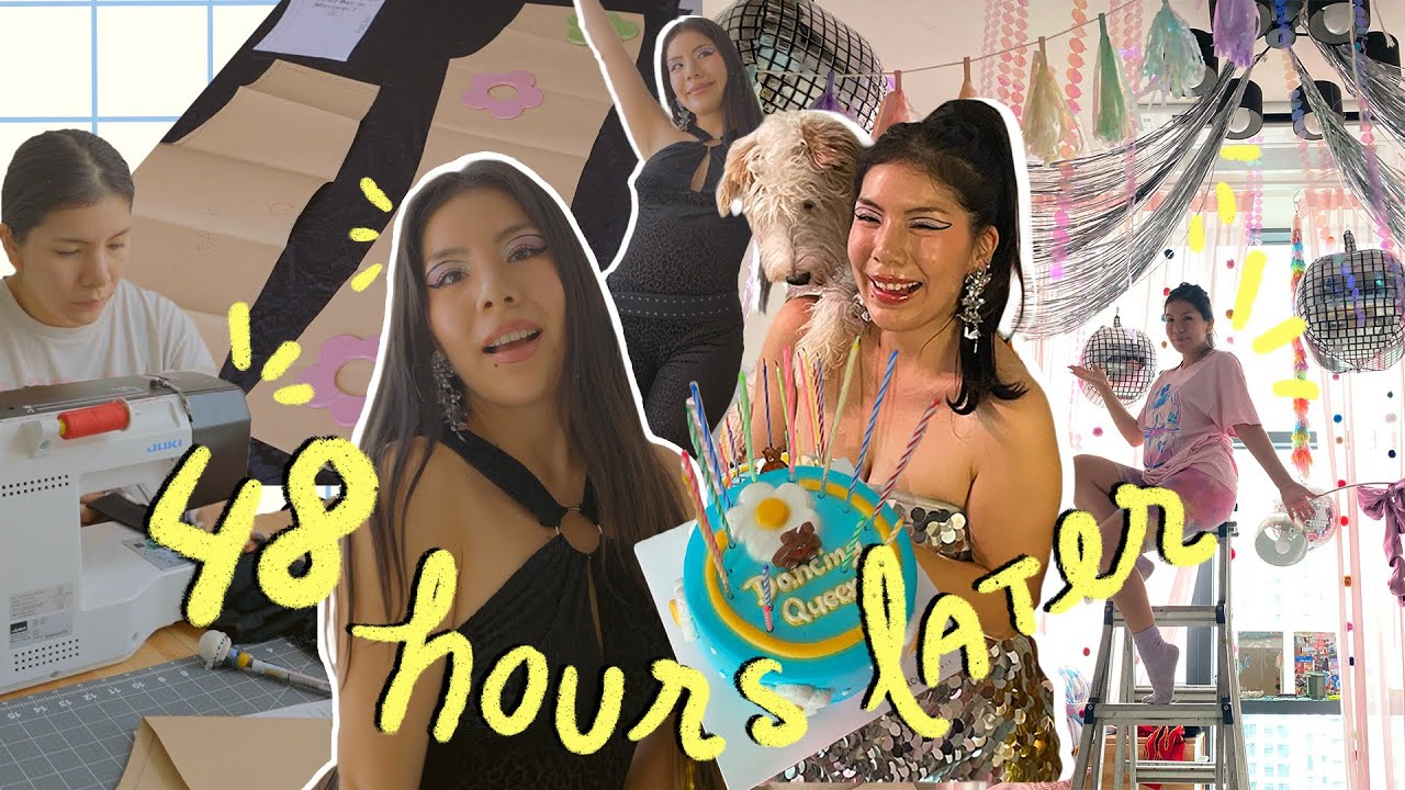 sewing my birthday outfit & planning my birthday party with only 48 HOURS | sew with me vlog