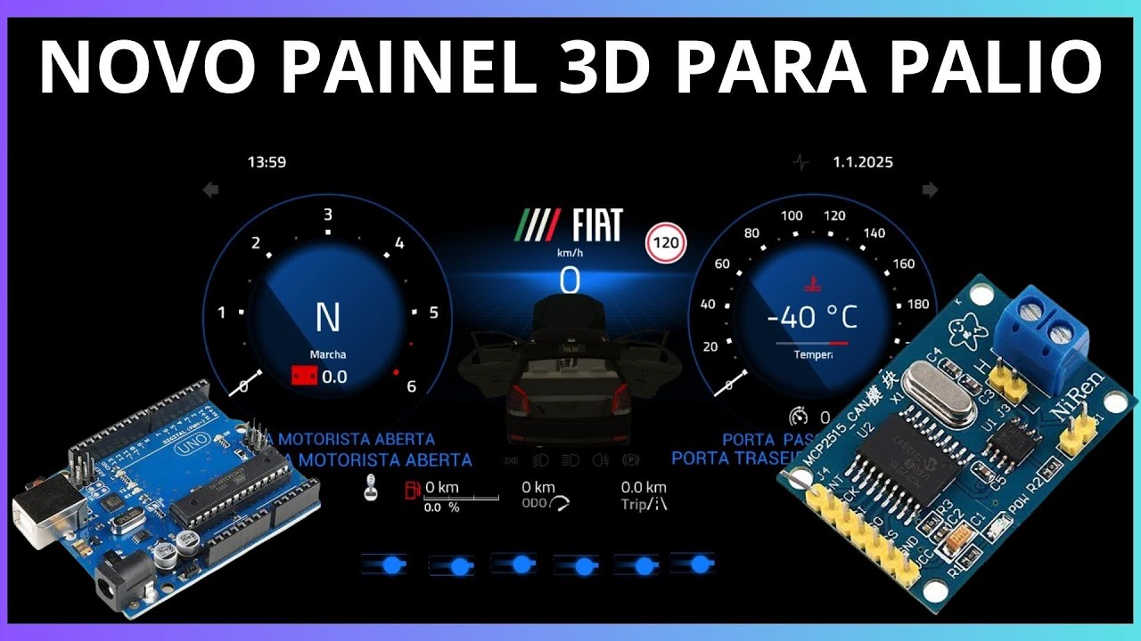 ✨🚗Fa&ccedil;a Voc&ecirc; Mesmo: Painel Digital de Luxo com Arduino e /MCP2515 CAN BUS Module Arduino Arduino CAN