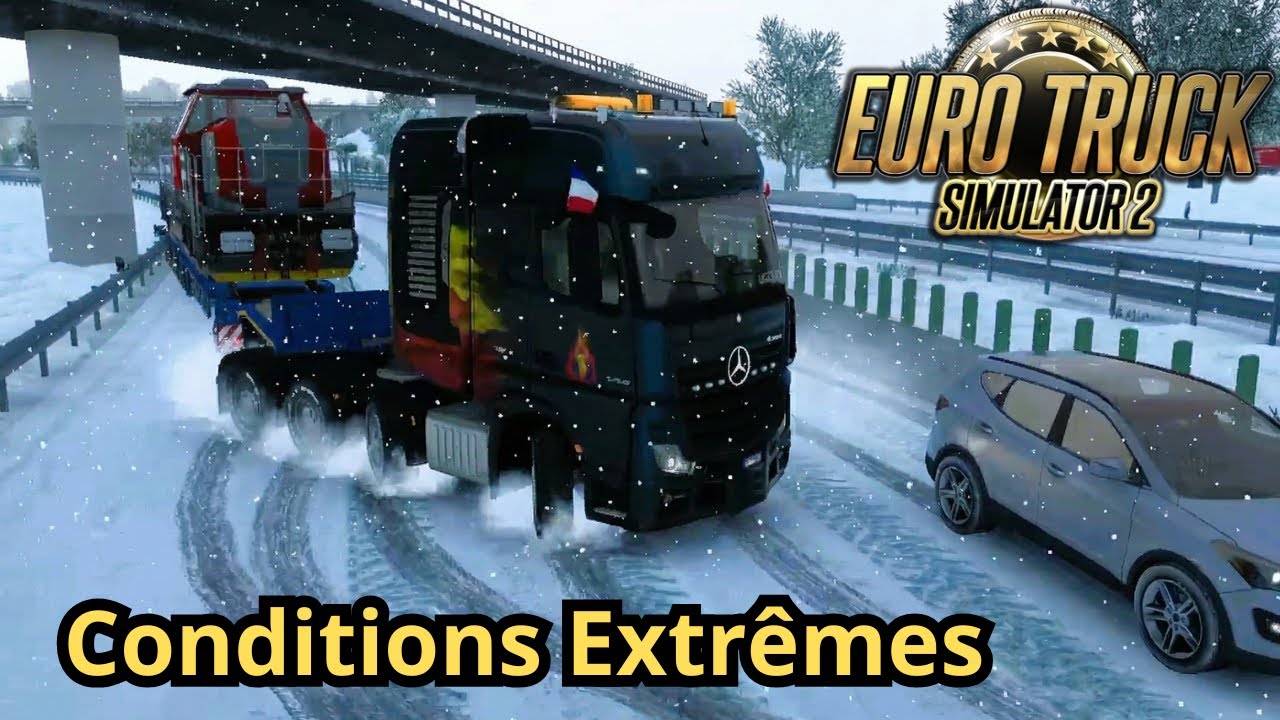❄️ Convoi EXTRÊME de 80 TONNES sur la NEIGE & le VERGLAS | ETS2