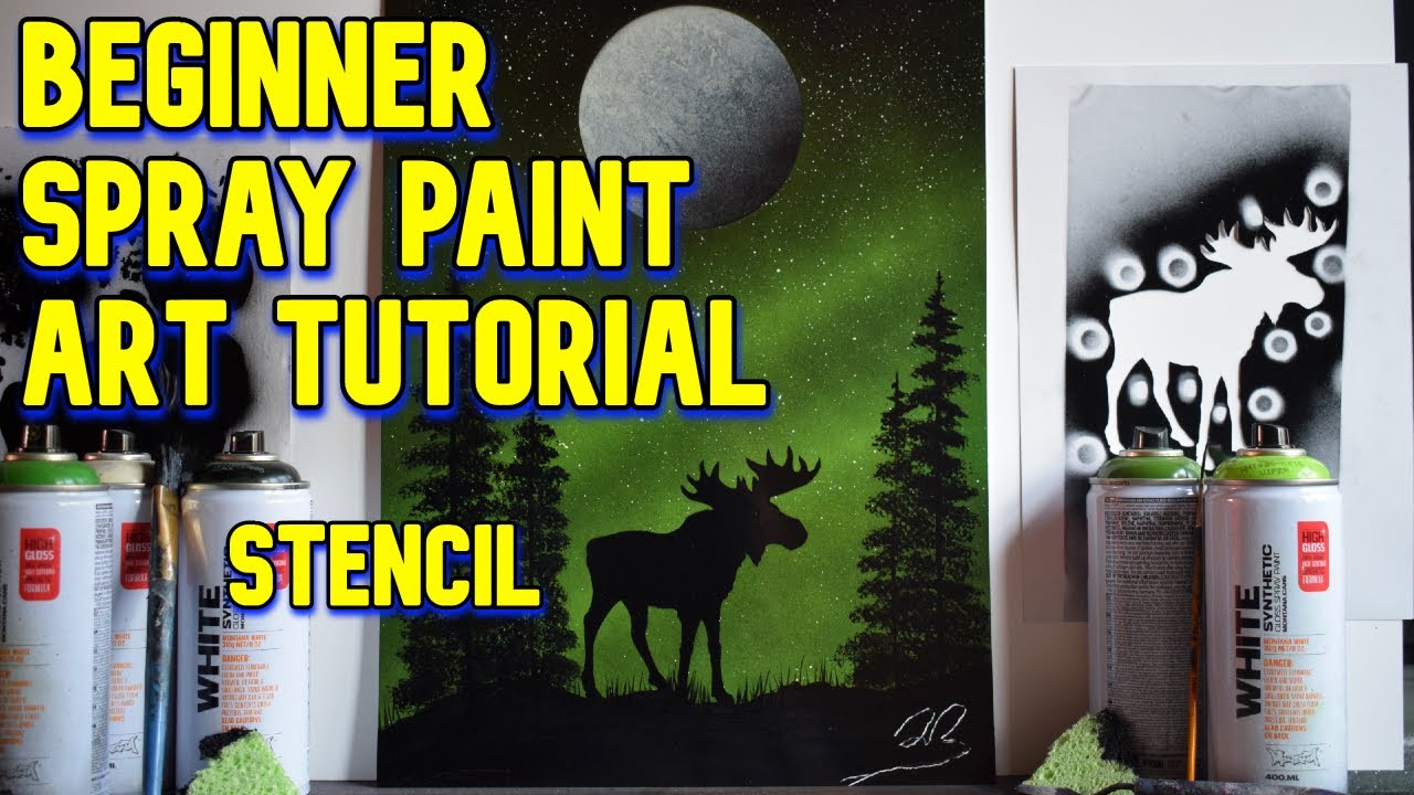 BEGINNERS Spray Paint Art Tutorial - Episode 16 (Stencil)