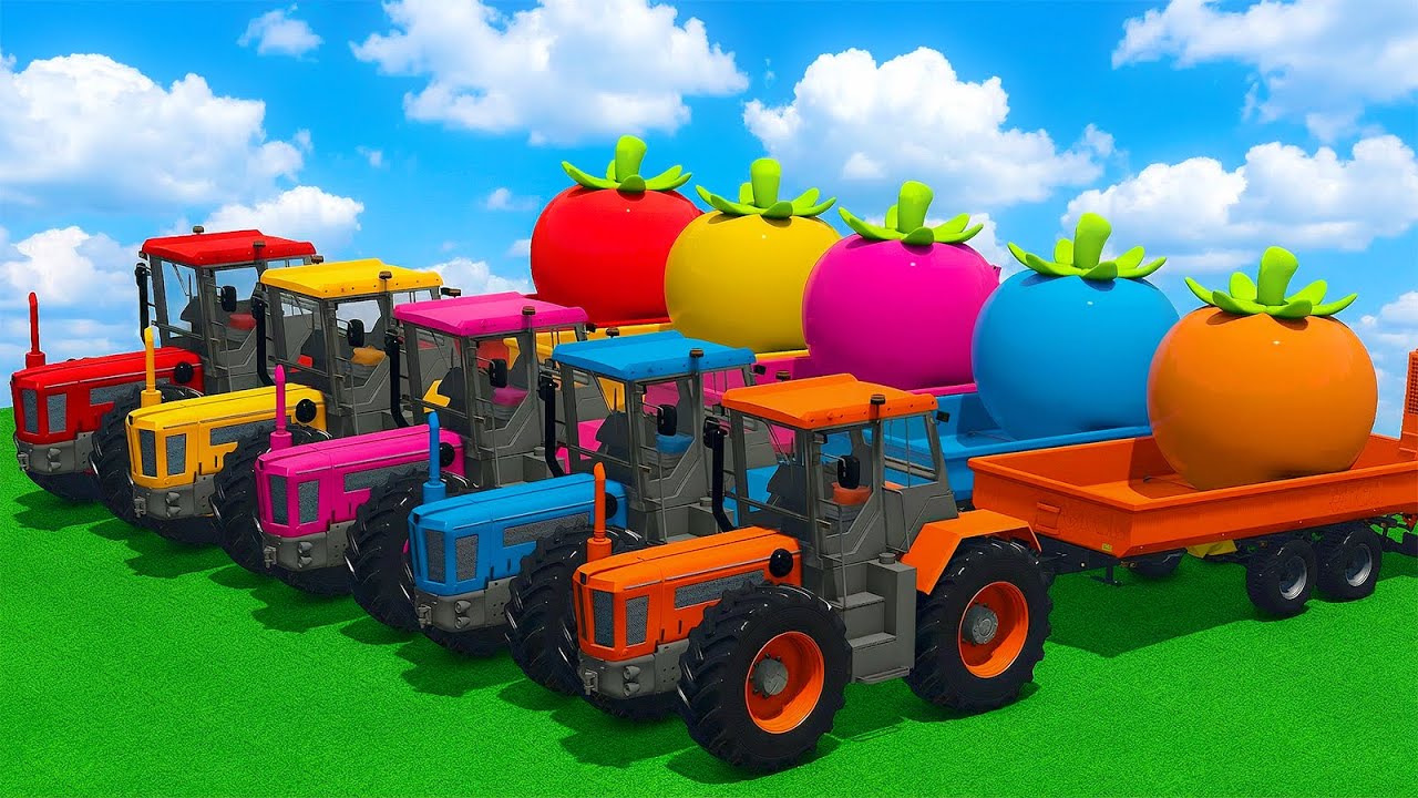 LOAD AND TRANSPORT GIANT TOMATOES WITH SCHULLER TRACTORS - Farming Simulator 25 🍅
