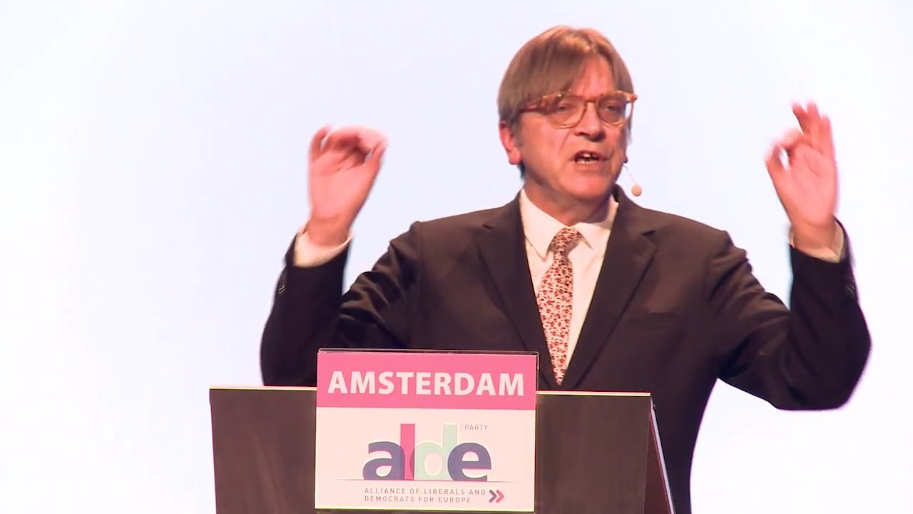 Guy Verhofstadt speaks at ALDE Party Congress in Amsterdam