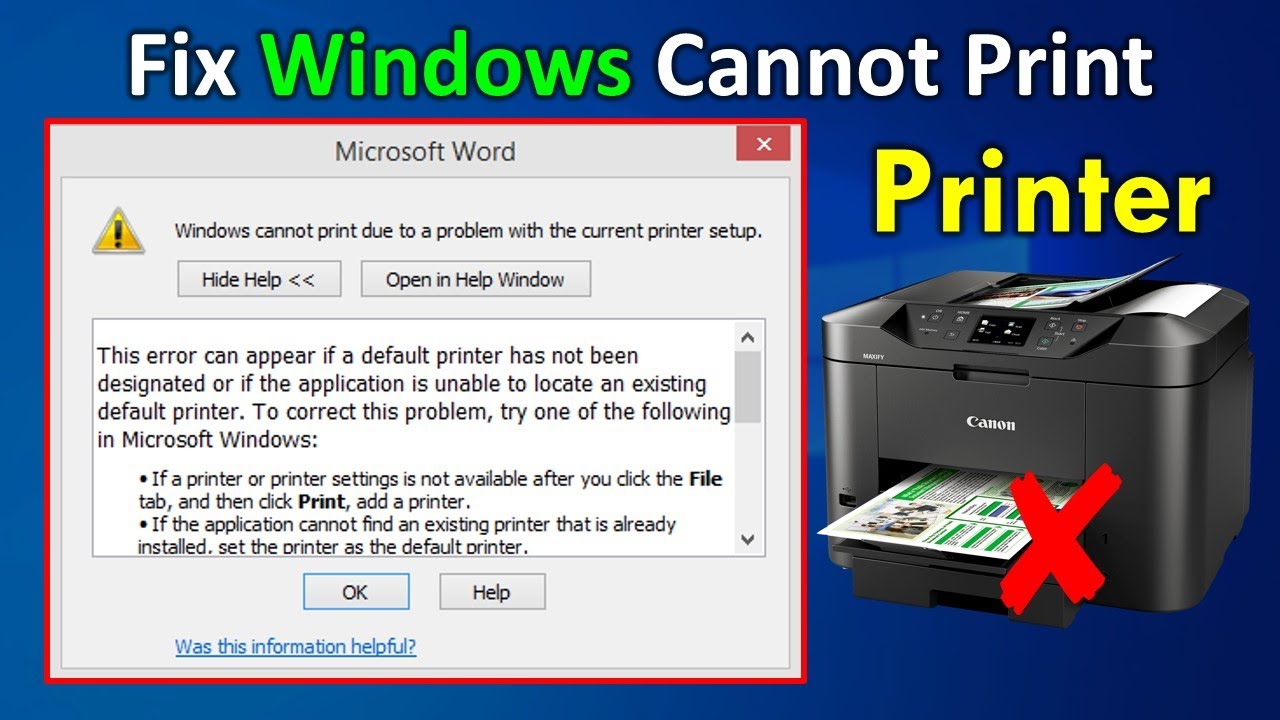 How to Fix Windows Cannot Print Due to a Problem with Current Printer Setup