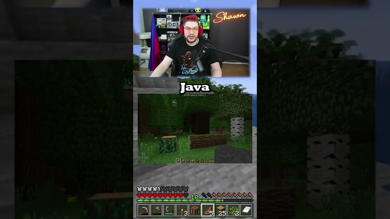 Java vs Bedrock Trees #minecraft #minecraftshorts #shawngames #shorts #minecrafthardcore