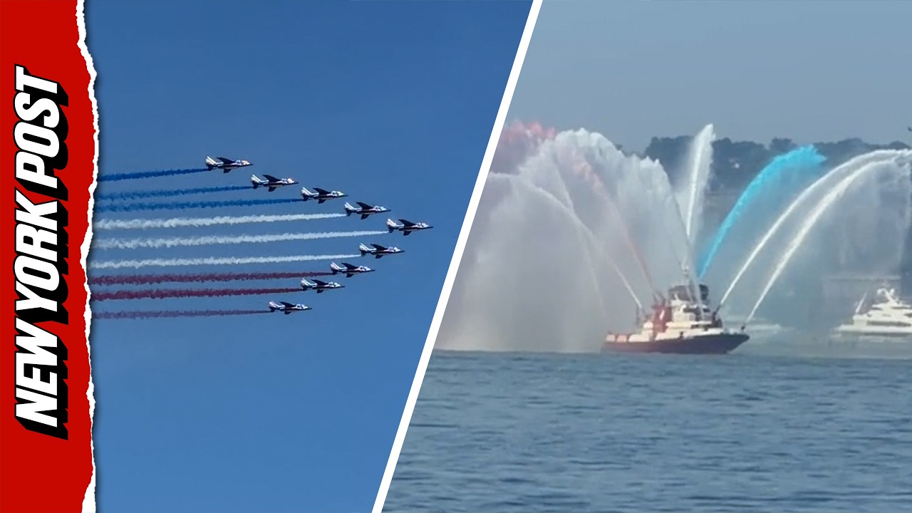 4th of July Celebrations Kick Off in Lower Manhattan With Water-Spraying Boats, Patriotic Flyovers