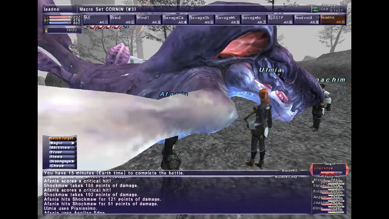 FFXI COR Shockmaw Solo with Trusts - Pulse Weapon Farming
