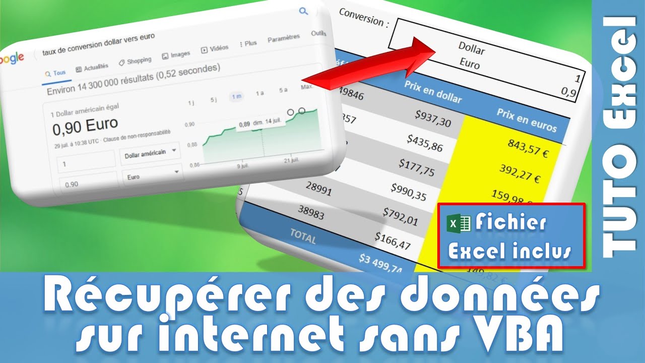 Comment récupérer des informations depuis internet sur Excel et sans macro VBA