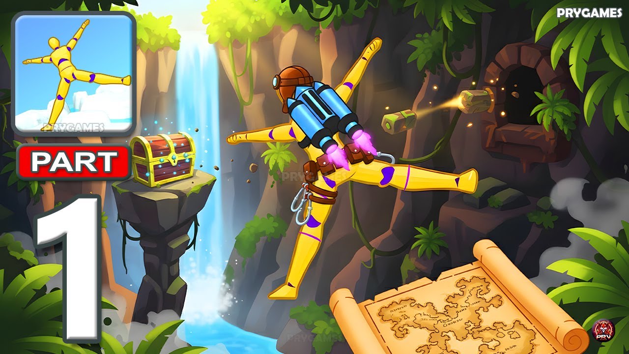 Rubber Jumping: Slingshot Doll - Gameplay Walkthrough Part 1 - Ragdoll Rubber Jumping (Android, iOS)
