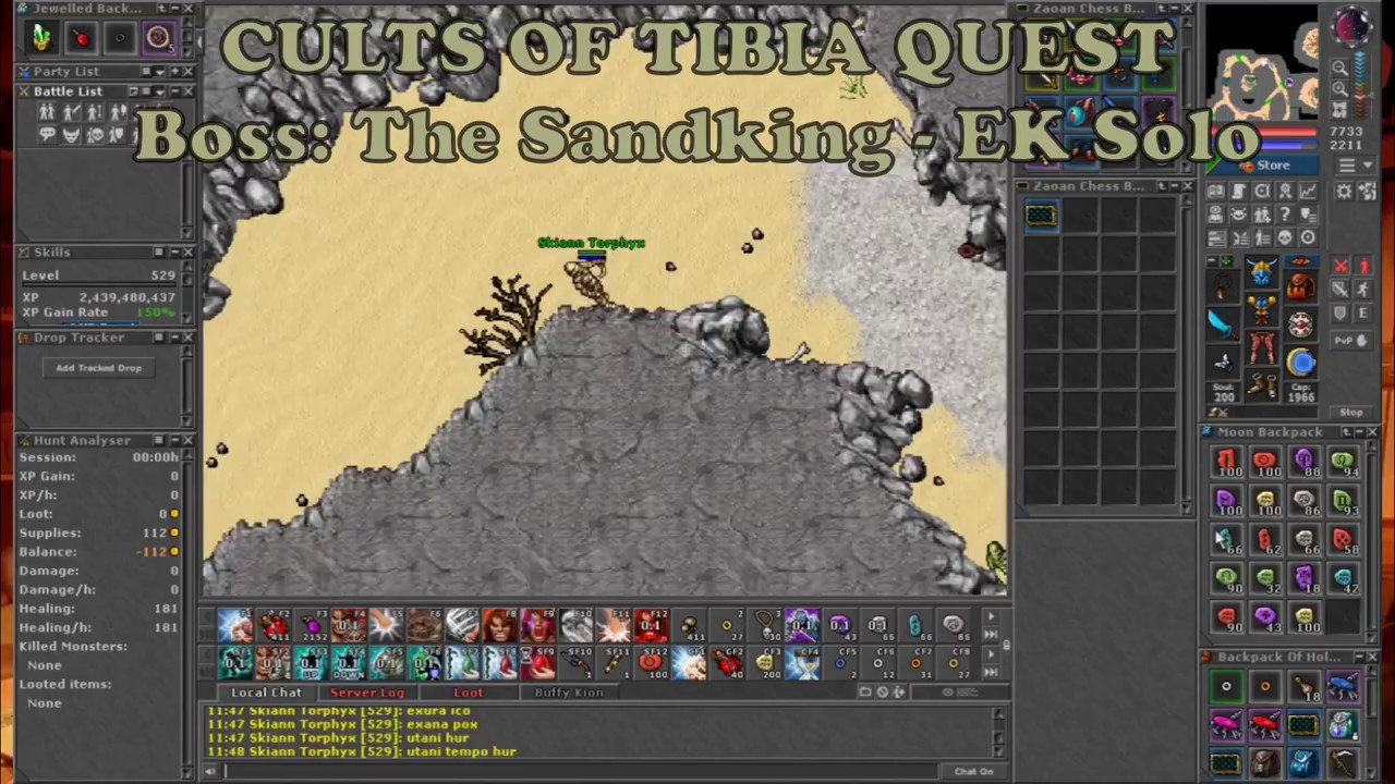 [Boss Diário] The Sandking: Cults of Tibia Quest (EK Solo)