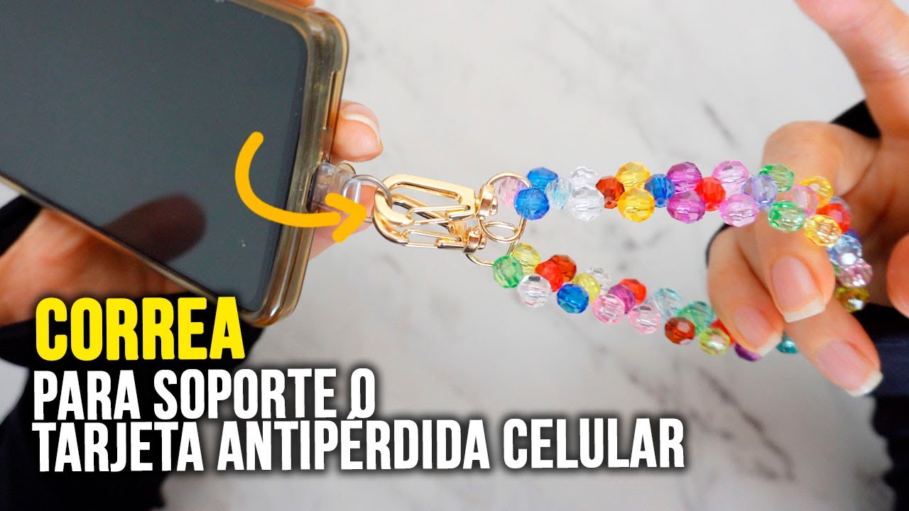 📱📿 Cómo hacer una Correa para celular con Soporte o Tarjeta Anti pérdida.