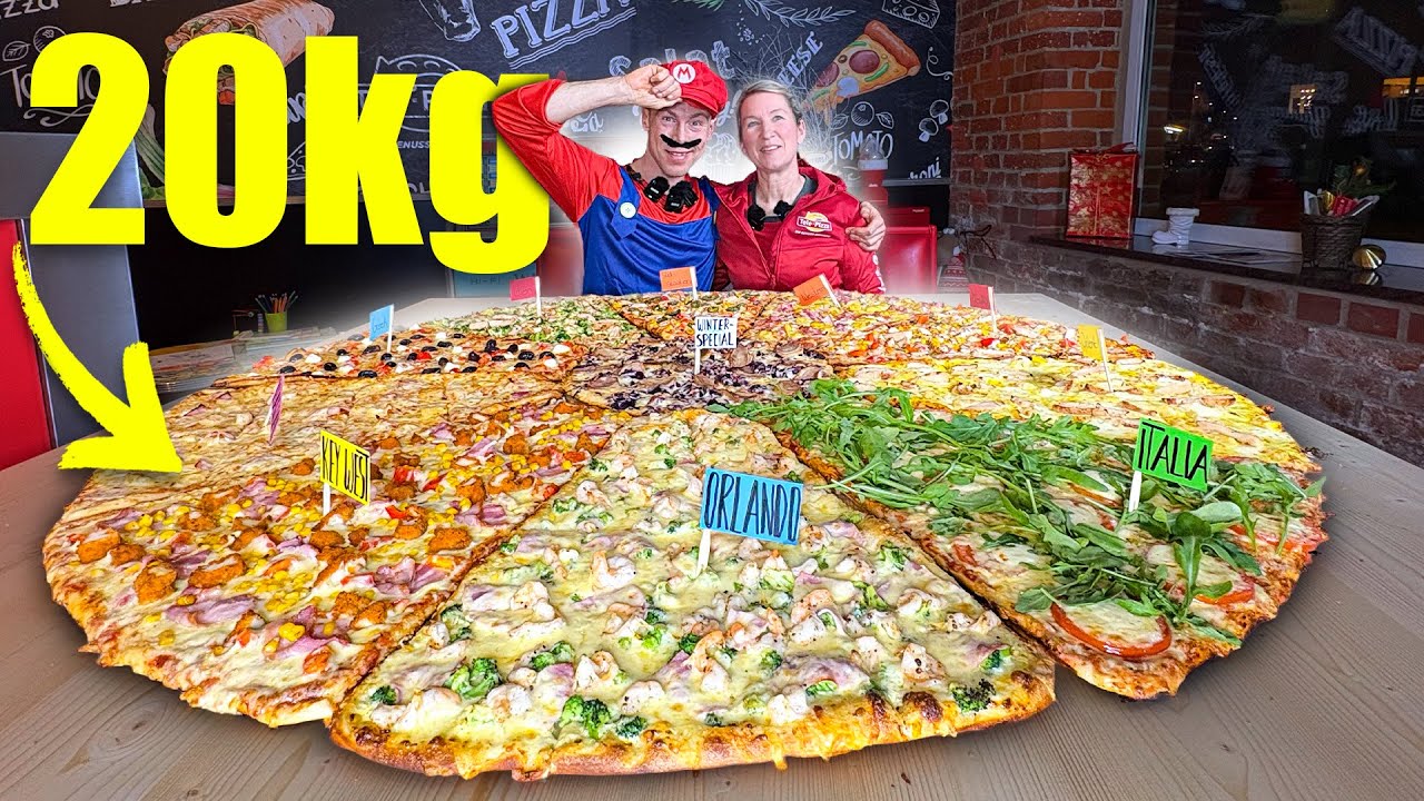 20KG MEGA PIZZA! 🍕😱 Kann ich beide Kandidaten schlagen? 🔥