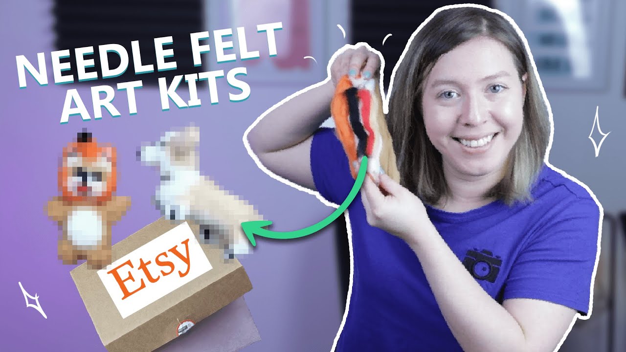 Trying Needle Felt Art with these ETSY Kits