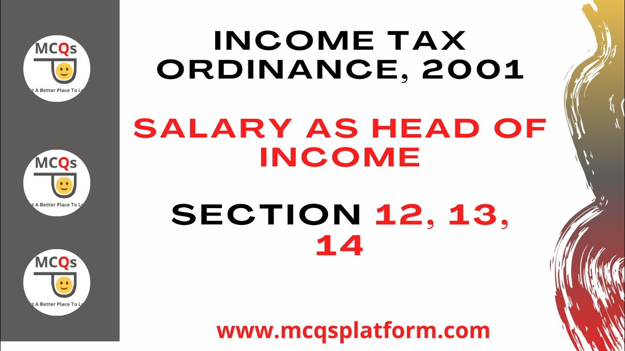 Salary as Head of Income | Income Tax Ordinance | MCQs of FBR | MCQs of Inspector Inland Revenue