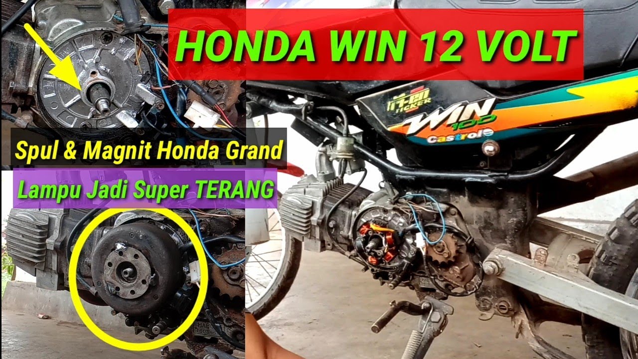Cara merubah SPUL honda WIN menjadi 12volt pakai SPUL honda grand