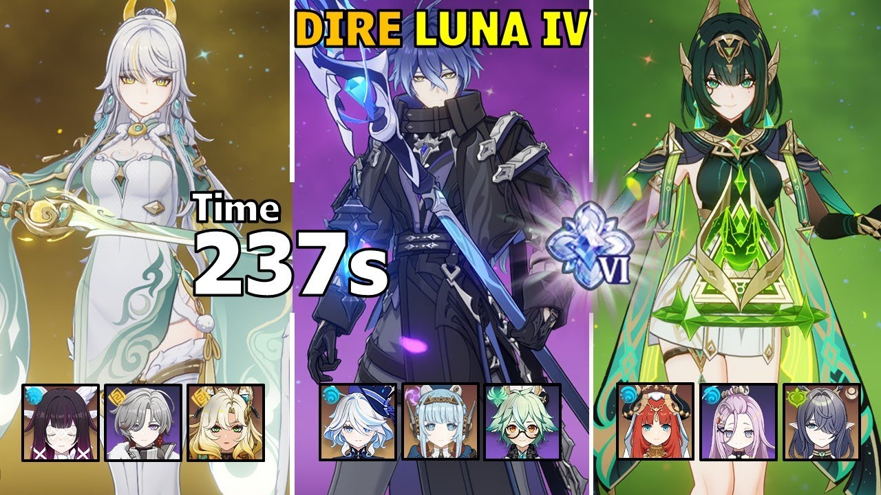 C2 Zibai & C2 Flins & C2 Nefer - Dire Stygian Onslaught Luna IV Genshin Impact