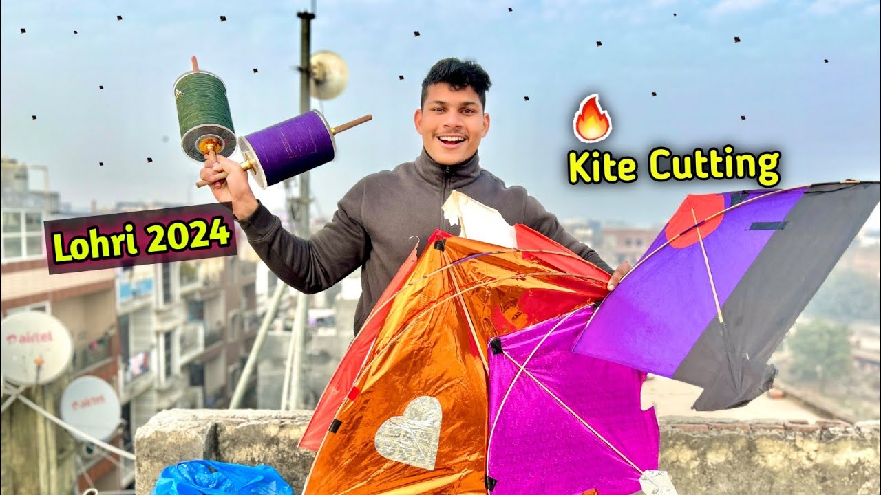 🔥Вырезание воздушных змеев на фестивале Lohri 2024 | Фестиваль запуска воздушных змеев | Видеобло...