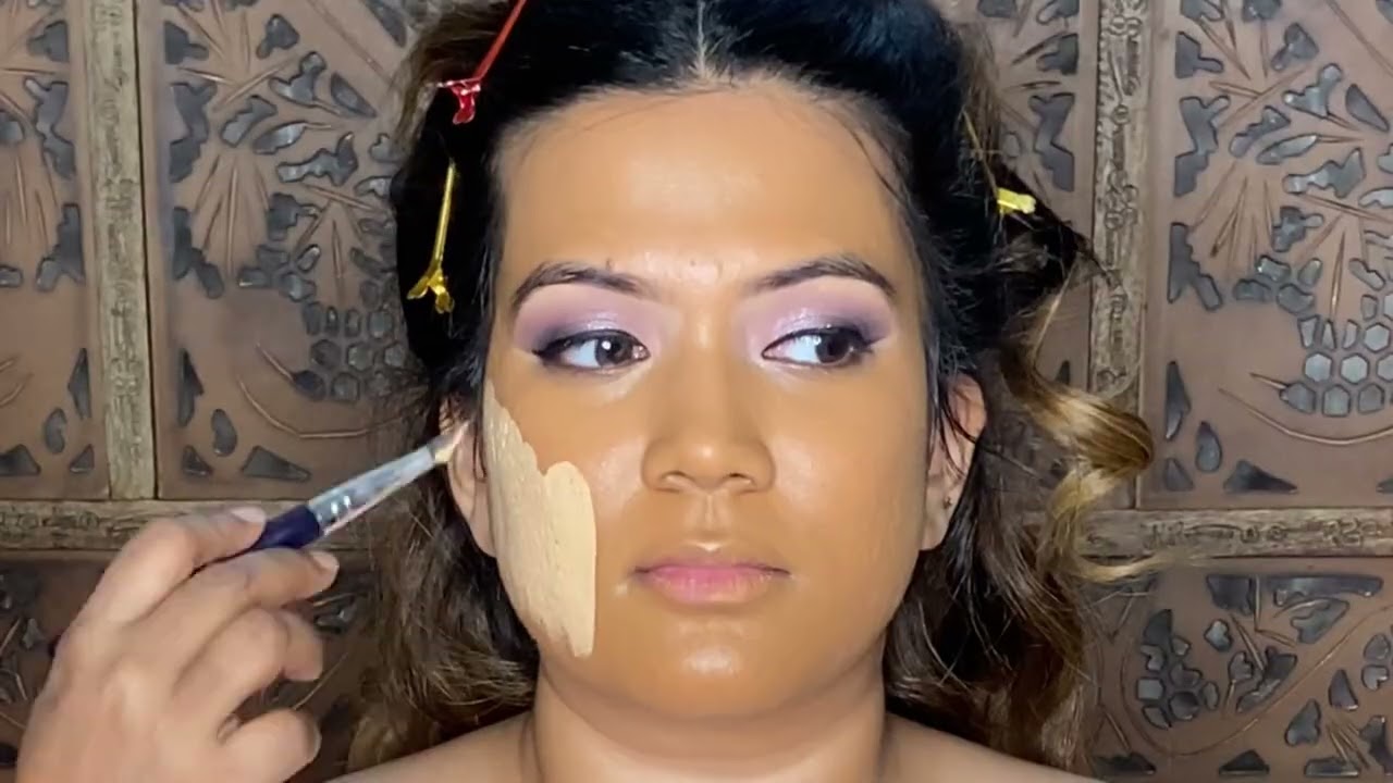 Elongated eye look step by step. 3D makeup technique step by step
