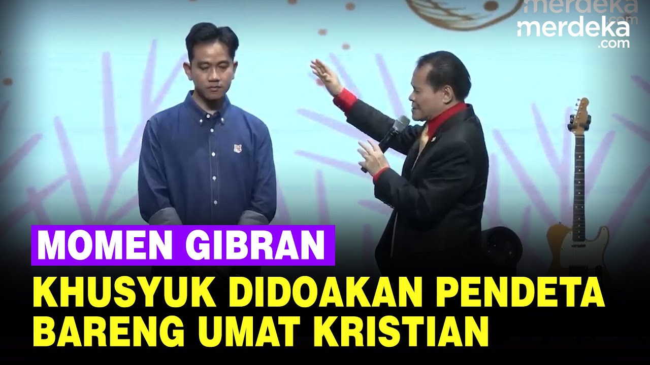 Ekspresi Gibran Didoakan Pendeta Bersama Umat Kristiani di Gereja Surakarta