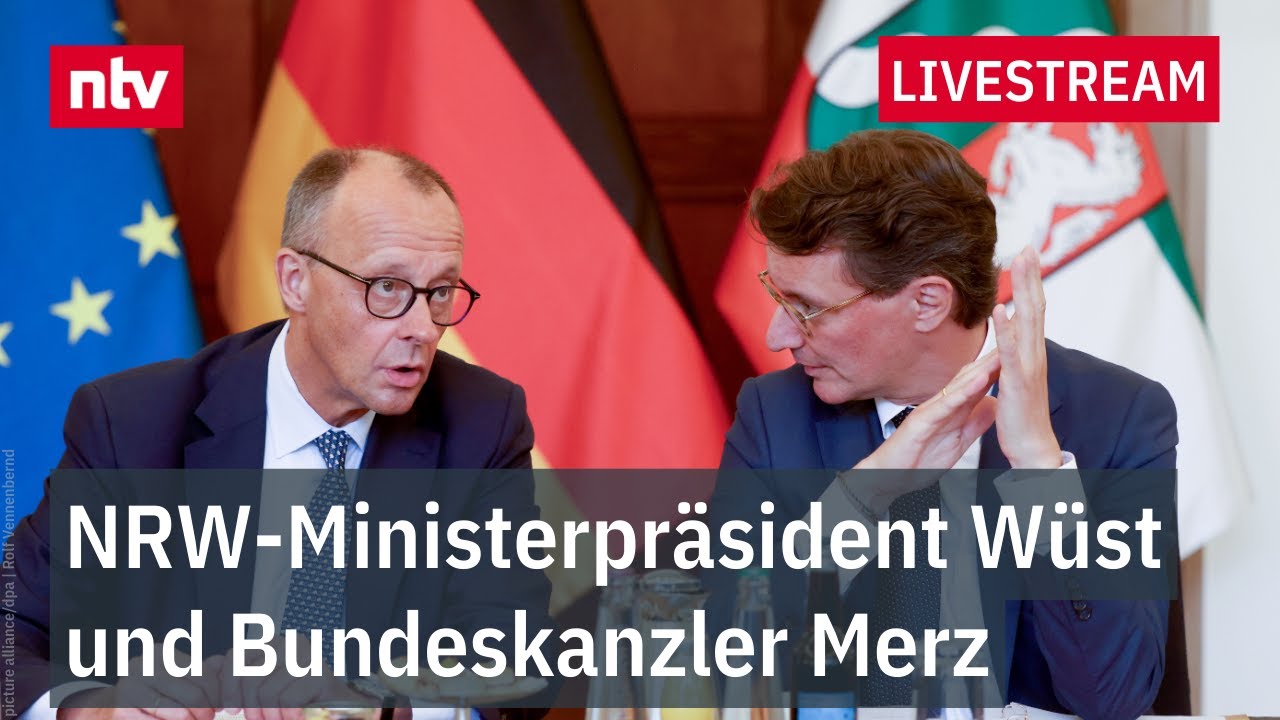 LIVE: Ministerpräsident Wüst empfängt Kanzler Merz in Münster